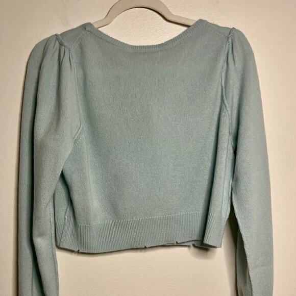 LOVESHACKFANCY Lune Wool & Cashmere Blend Sweater  in Turquoise Seas Size L - Picture 7 of 7